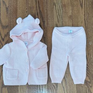 Baby GAP Light Pink Knit Sweater Set 3-6 Month Like New